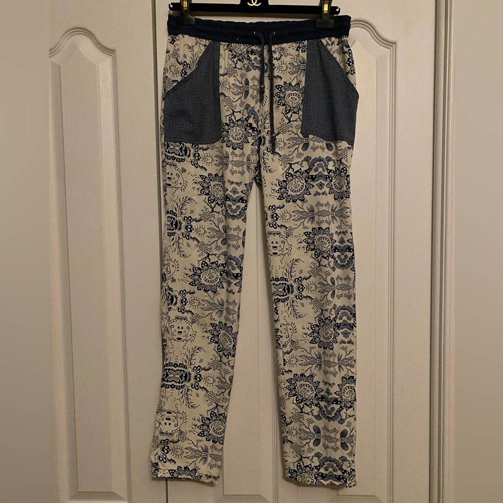 Mango Fluid Floral Patterned Pants with Pockets